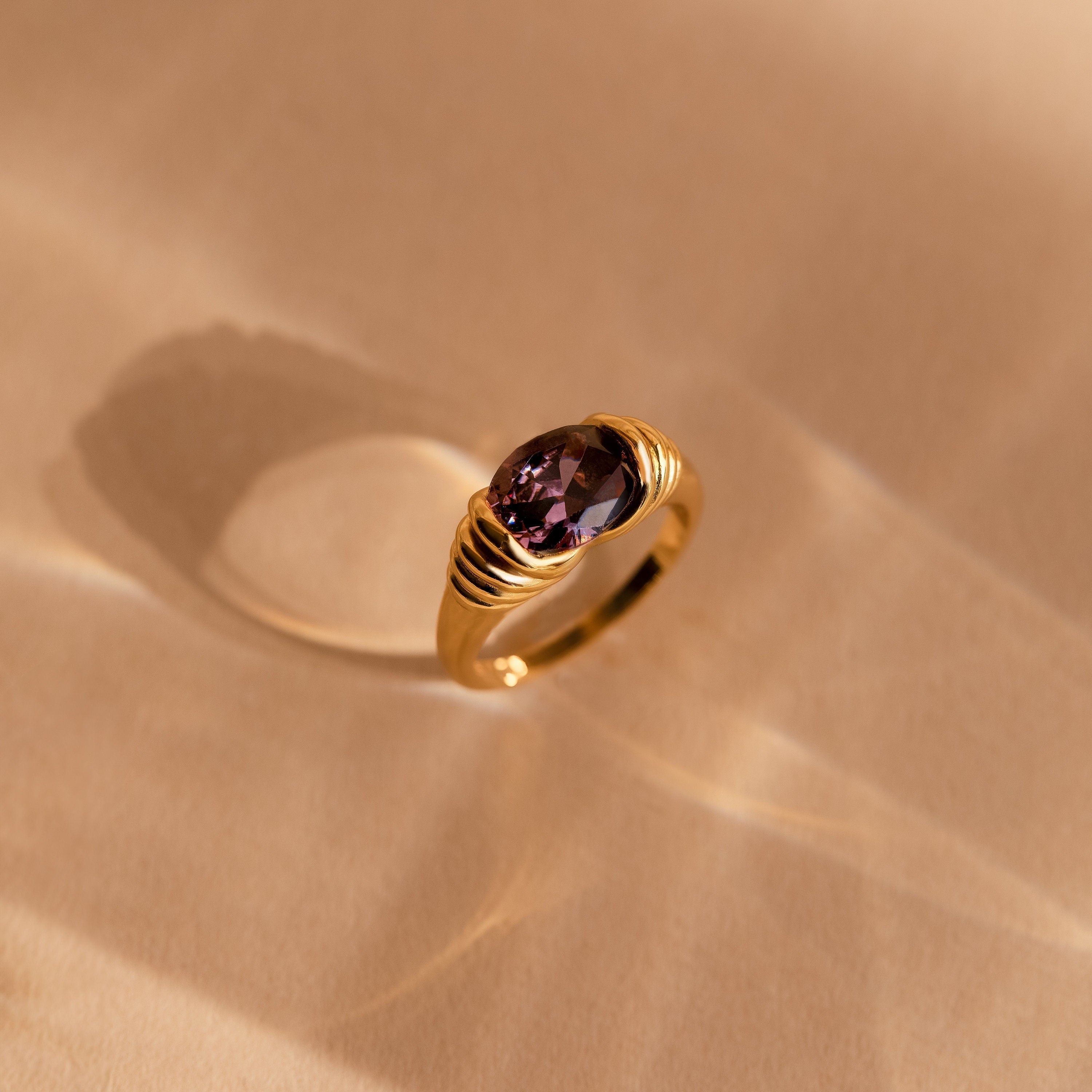 Vintage Glamour: Dark Amethyst Signet Ring